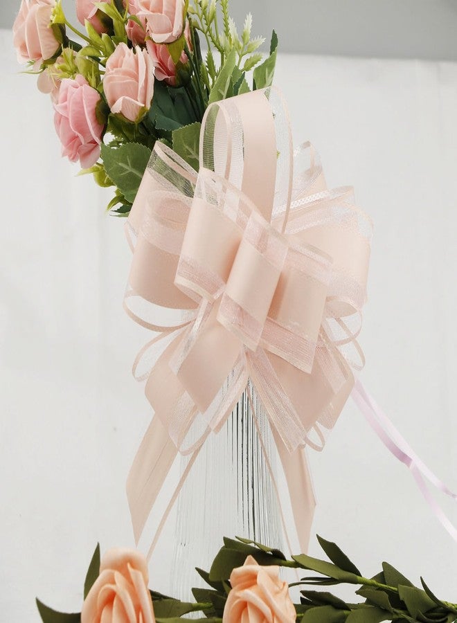 TIAMALL 6 PCS 6 inches Large Pull Bows for Gifts Wrapping Wedding Present Baskets (Pink, 6 Inches) - Image 2